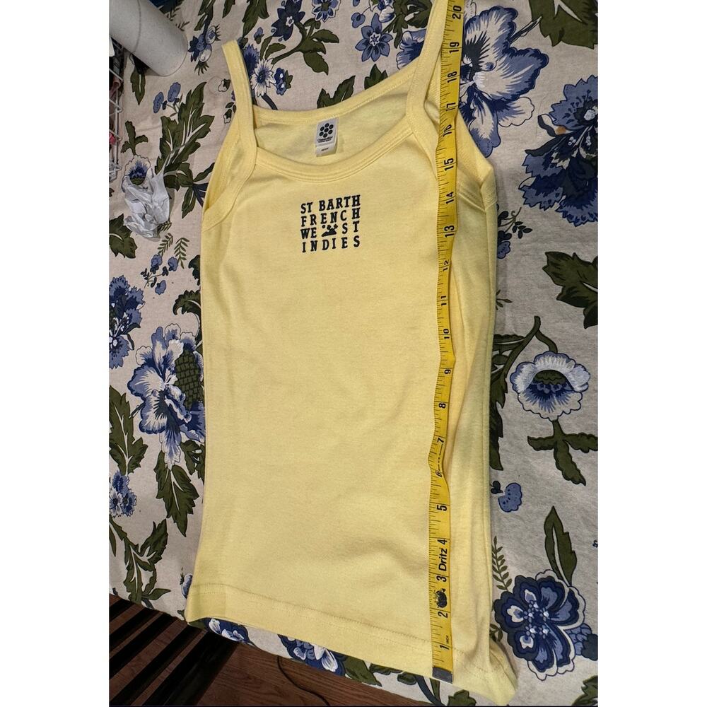 Y2K Barth French West Indies Yellow Tank 2000s American Apparel OS 100% Cotton - Picture 10 of 13